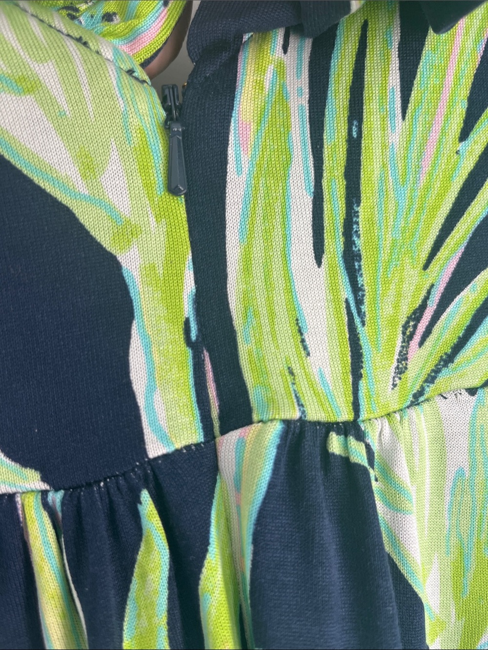 Lilly Pulitzer Navy and Lime Green Palm-Print Maxi Dress - Picture 8 of 9
